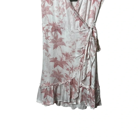 1652. ALL SAINTS ZINI EVOLUTION LEAF PRINT DRESS SIZEโ 2 WHITE/PINK IN COLOR - Picture 5 of 10